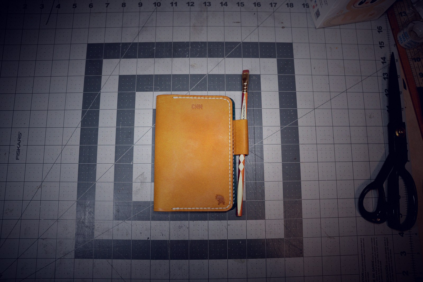 Notebook Cover — Tan with Pencil